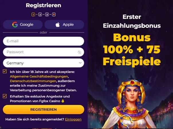 FgFox Casino Registrieren